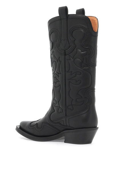 embroidered western boots S2824 BLACK/BLACK