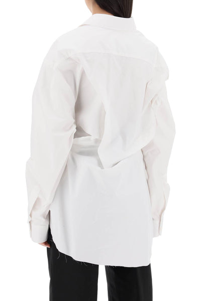 draped oversized shirt S29DL0213 M35014 WHITE