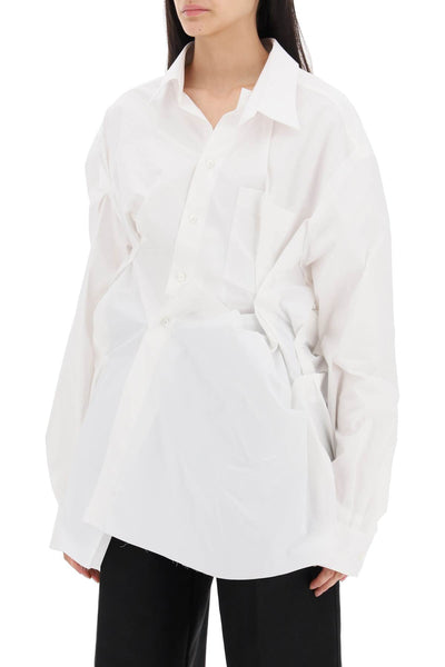 draped oversized shirt S29DL0213 M35014 WHITE