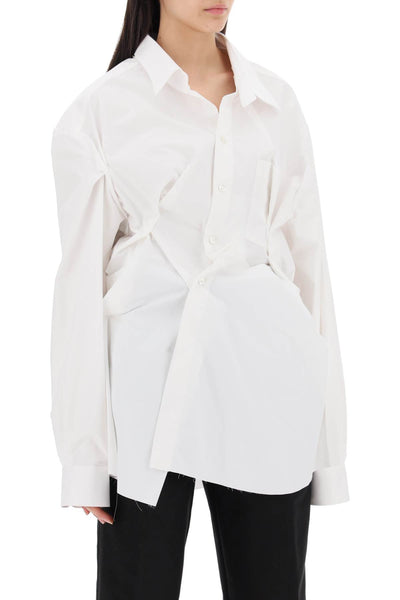 draped oversized shirt S29DL0213 M35014 WHITE