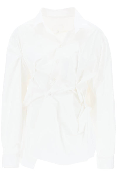 draped oversized shirt S29DL0213 M35014 WHITE