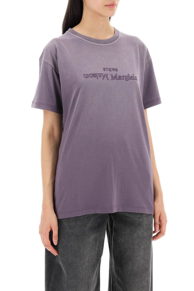 "reverse logo embroidered t-shirt with S51GC0526 S20079 AUBERGINE