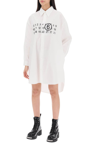 shirt dress with numeric logo S52CT0780 S47294 WHITE