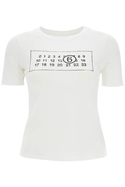 numeric logo t-shirt with seven S52GC0323 S23588 WHITE