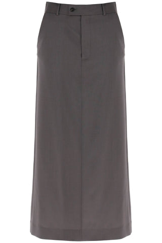 maxi skirt with tieable panel S62MI0014 M35080 MUD BROWN