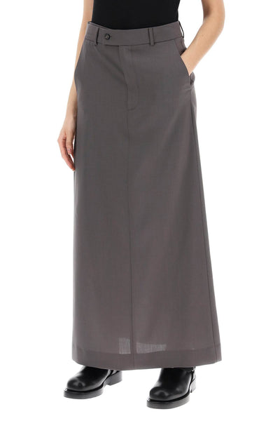 maxi skirt with tieable panel S62MI0014 M35080 MUD BROWN