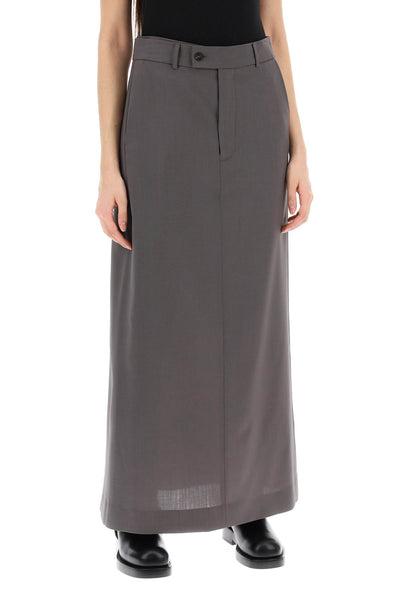 maxi skirt with tieable panel S62MI0014 M35080 MUD BROWN