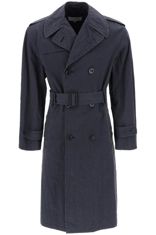 double-breasted trench coat in cotton S67AH0036 S78035 WASHED BLACK