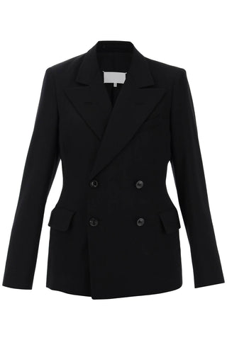 slim-fit wool jacket with a fitted waist S67BN0041 M35032 BLACK