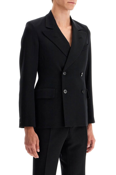 slim-fit wool jacket with a fitted waist S67BN0041 M35032 BLACK