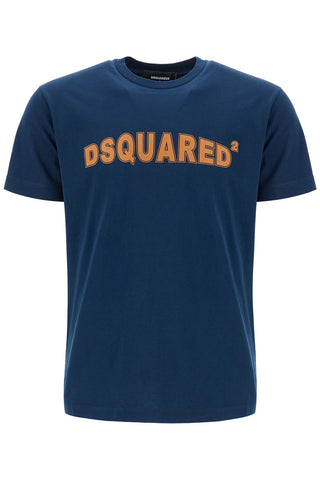 t-shirt in cotone blu navy con scollo ampio S71GD1452 D20020 BLUE NAVY