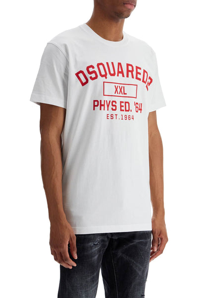 white cotton t-shirt with phys ed. '64 logo S71GD1458 D20014 WHITE