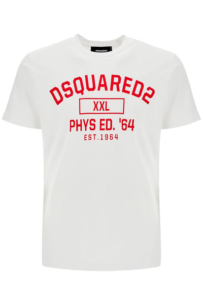 white cotton t-shirt with phys ed. '64 logo S71GD1458 D20014 WHITE