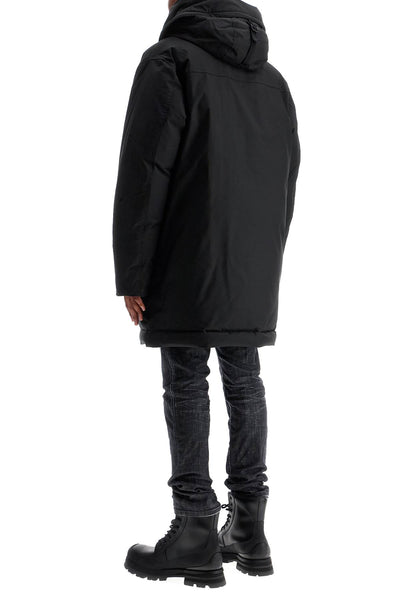 black techno down polyester parka with hood S74AA0296 D35081 BLACK