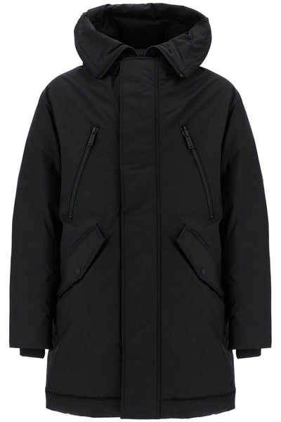 black techno down polyester parka with hood S74AA0296 D35081 BLACK