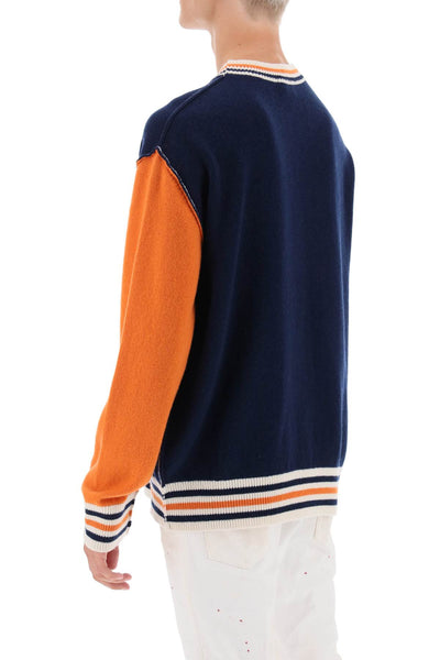 Dsquared2 college sweater in jacquard wool S74HA1360 S18306 MULTICOLOR
