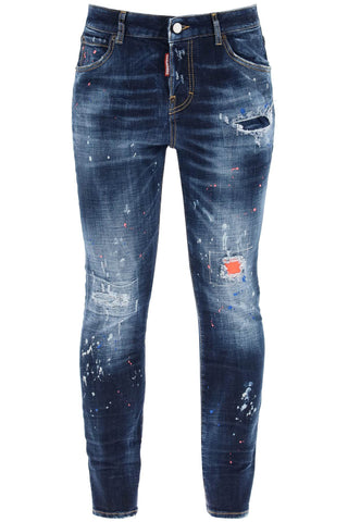 dark neon splash wash 642 jeans S75LB0891 S30664 NAVY BLUE