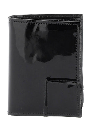 bifold patent leather wallet in SA0641RH BLACK