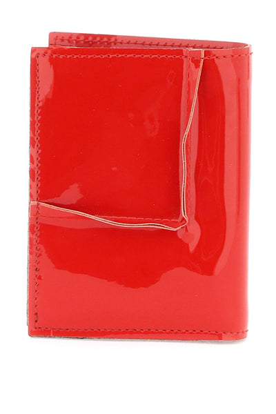 bifold patent leather wallet in SA0641RH RED