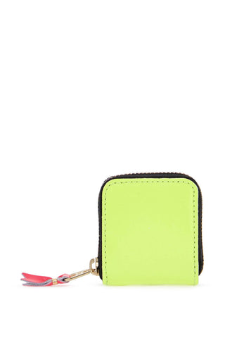 compact wallet super fluo yellow in goat leather with zip SA4100SF YELLOW