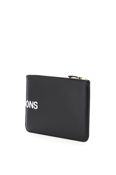 leather pouch with logo print SA5100HL BLACK