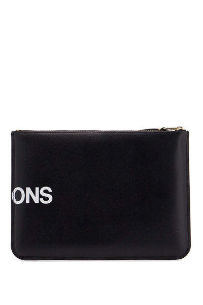 black calfskin wallet with large logo SA5100HL BLACK