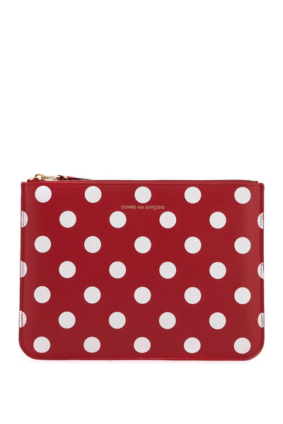 "polka dot leather pouch bag SA5100PD RED