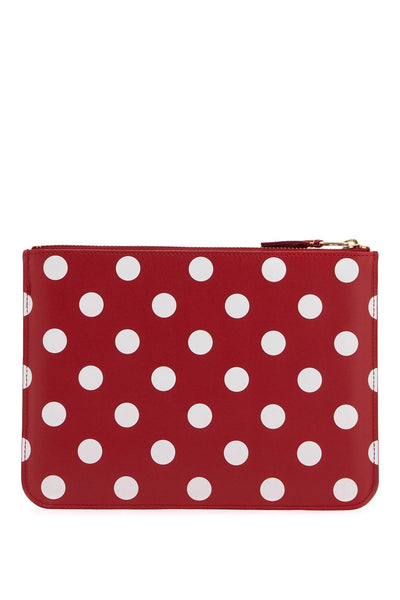 "polka dot leather pouch bag SA5100PD RED