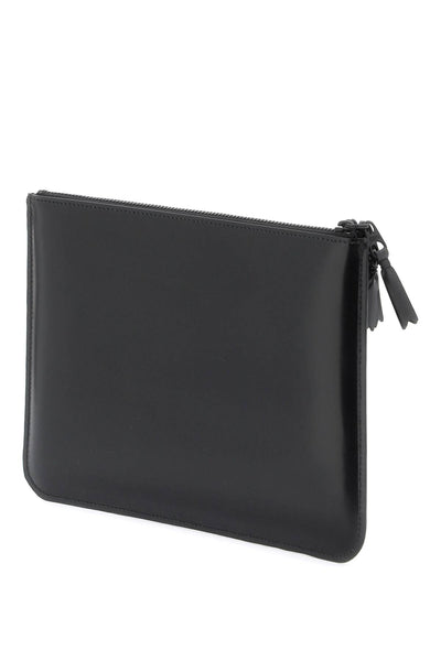 brushed leather multi-zip pouch with SA5100ZM BLACK