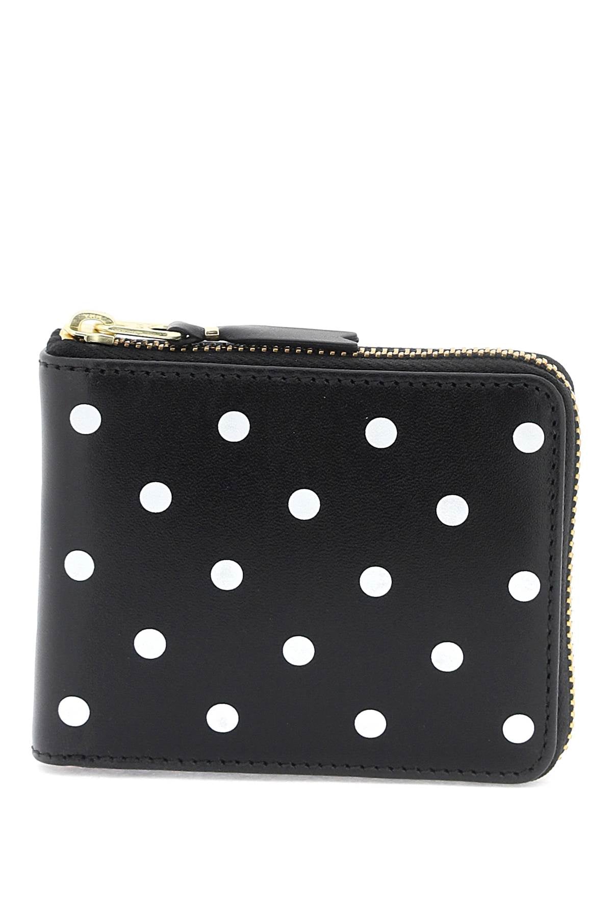 polka dot zip around wallet SA7100PD BLACK