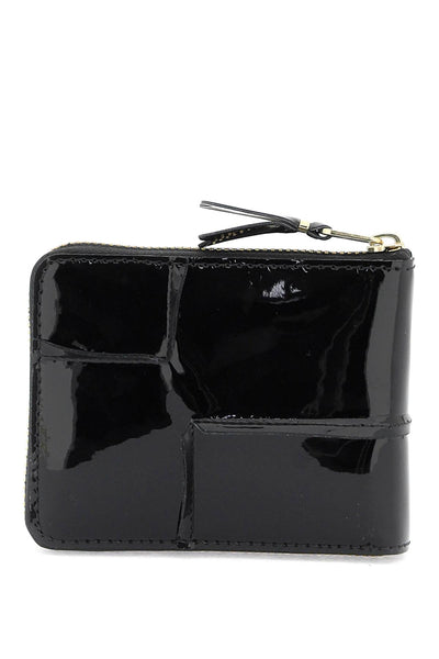 zip around patent leather wallet with zipper SA7100RH BLACK
