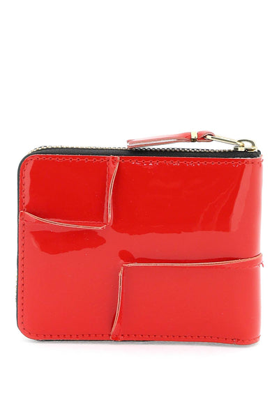 zip around patent leather wallet with zipper SA7100RH RED