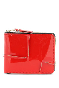 zip around patent leather wallet with zipper SA7100RH RED