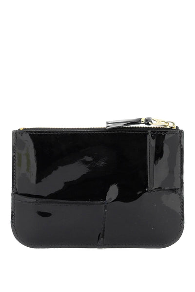 zip around patent leather wallet with zipper SA8100RH BLACK