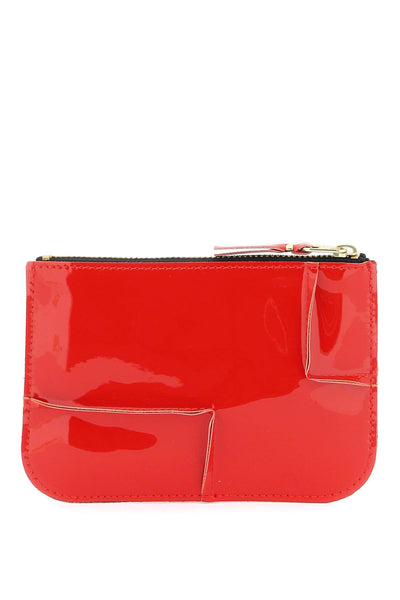 zip around patent leather wallet with zipper SA8100RH RED