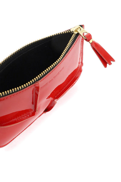 zip around patent leather wallet with zipper SA8100RH RED