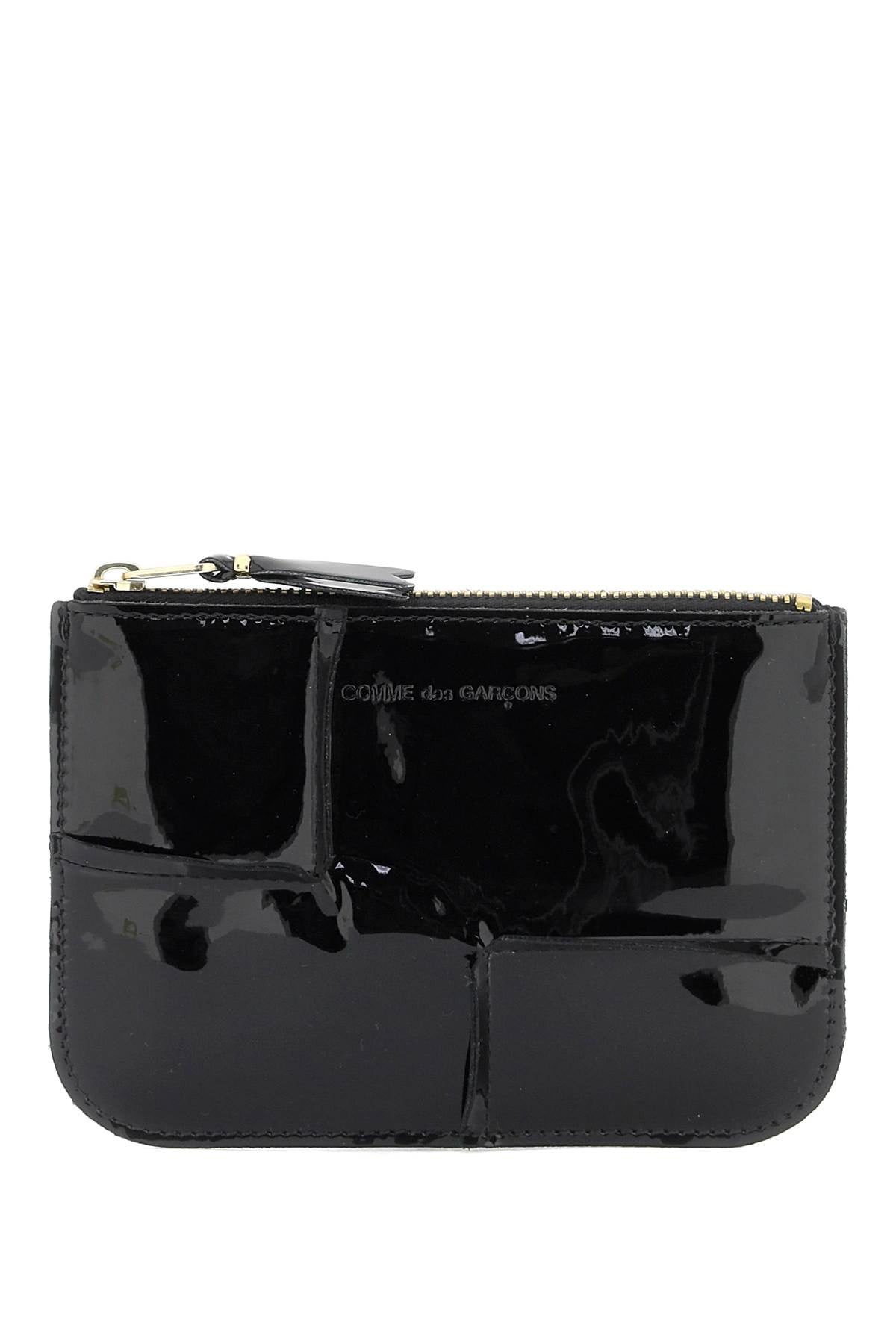 zip around patent leather wallet with zipper SA8100RH BLACK