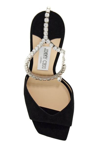 saeda 100 suede leather sand SAEDA SANDAL 100 EWA BLACK CRYSTAL