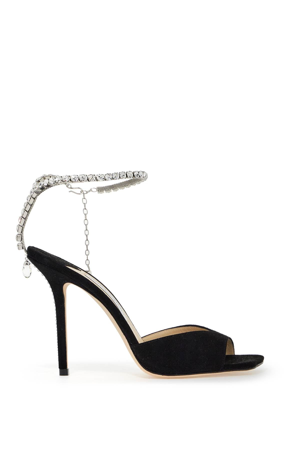 saeda 100 suede leather sand SAEDA SANDAL 100 EWA BLACK CRYSTAL