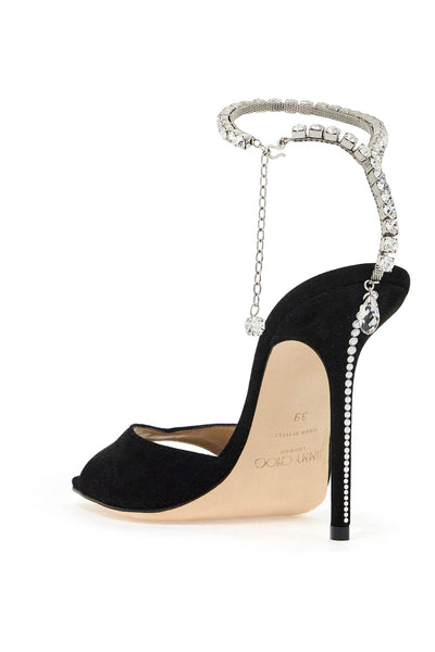 saeda 100 suede leather sand SAEDA SANDAL 100 EWA BLACK CRYSTAL