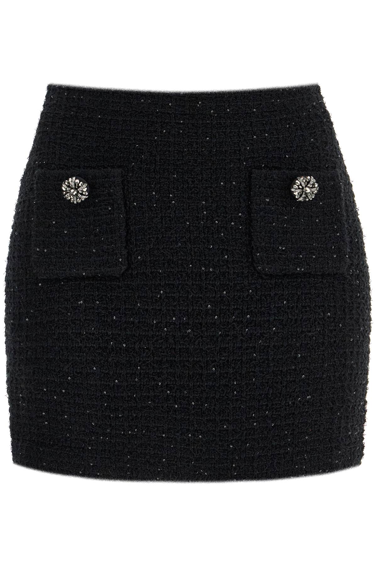 SELF PORTRAIT sequined mini sk SC24 007SK B BLACK | Italystation.com - Shop Now at italystation.com