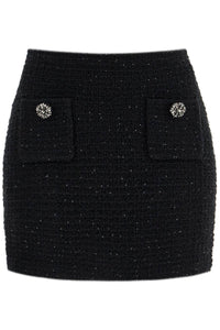 SELF PORTRAIT sequined mini sk SC24 007SK B BLACK | Italystation.com - Shop Now at italystation.com