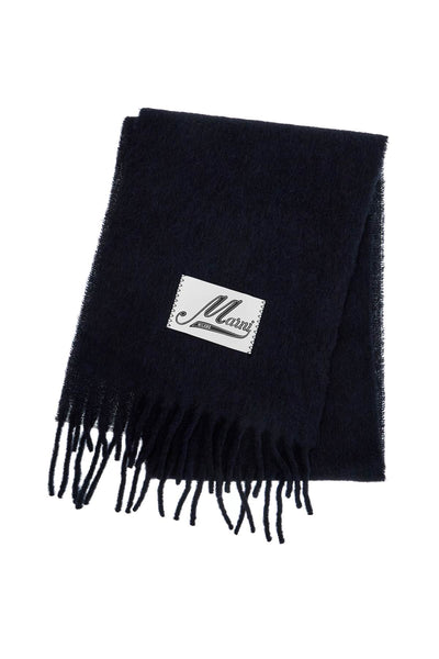 alpaca wool scarf SCMC0059Y0 UTW918 BLUBLACK