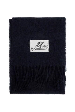 alpaca wool scarf SCMC0059Y0 UTW918 BLUBLACK