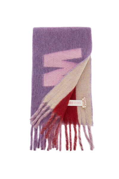 wool and mohair scarf with maxi logo SCMC0103A0 UAW017 PRUNE VIOLET