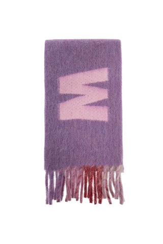 wool and mohair scarf with maxi logo SCMC0103A0 UAW017 PRUNE VIOLET