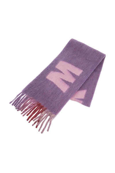 wool and mohair scarf with maxi logo SCMC0103A0 UAW017 PRUNE VIOLET