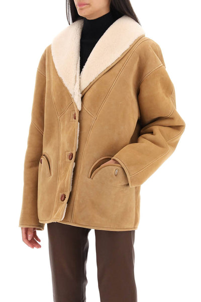 shearling tatoosh coat SCS01 TAT COGNAC