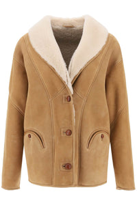 shearling tatoosh coat SCS01 TAT COGNAC