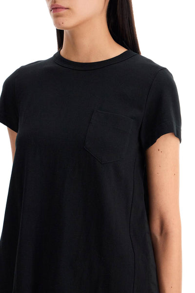 pleated back t-shirt SCW 238 BLACK×BLACK